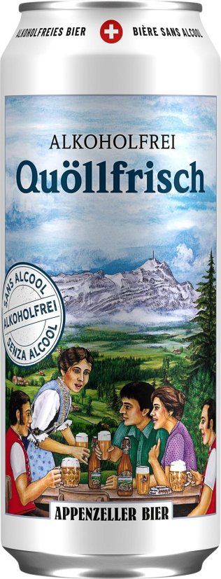Appenzeller Bier Quöllfrisch alkoholfrei Dose Tra 4x6x0.50l