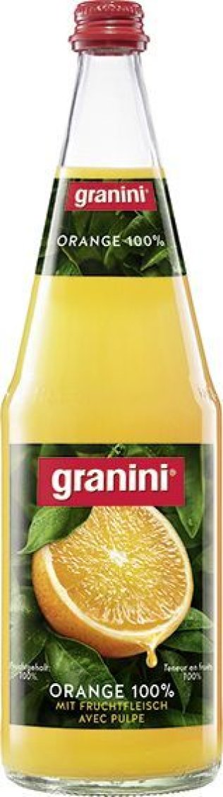 granini Orange mit Fruchtfleisch reiner Saft Glas Har 6x1.00l