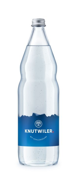 Knutwiler blau mit Kohlensäure Glas Har 12x1.00l