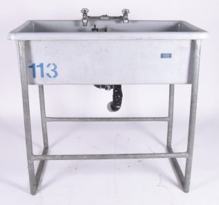 Spültrog Kaltwasser grau Doppel Stück