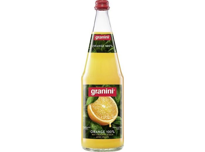 granini Orange mit Fruchtfleisch reiner Saft Glas Har 6x1.00l