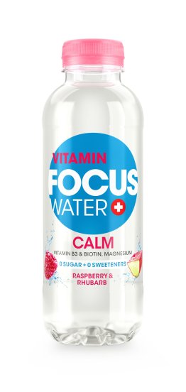 Focuswater Calm Rhabarber & Himbeer PET Tra 12x0.50l
